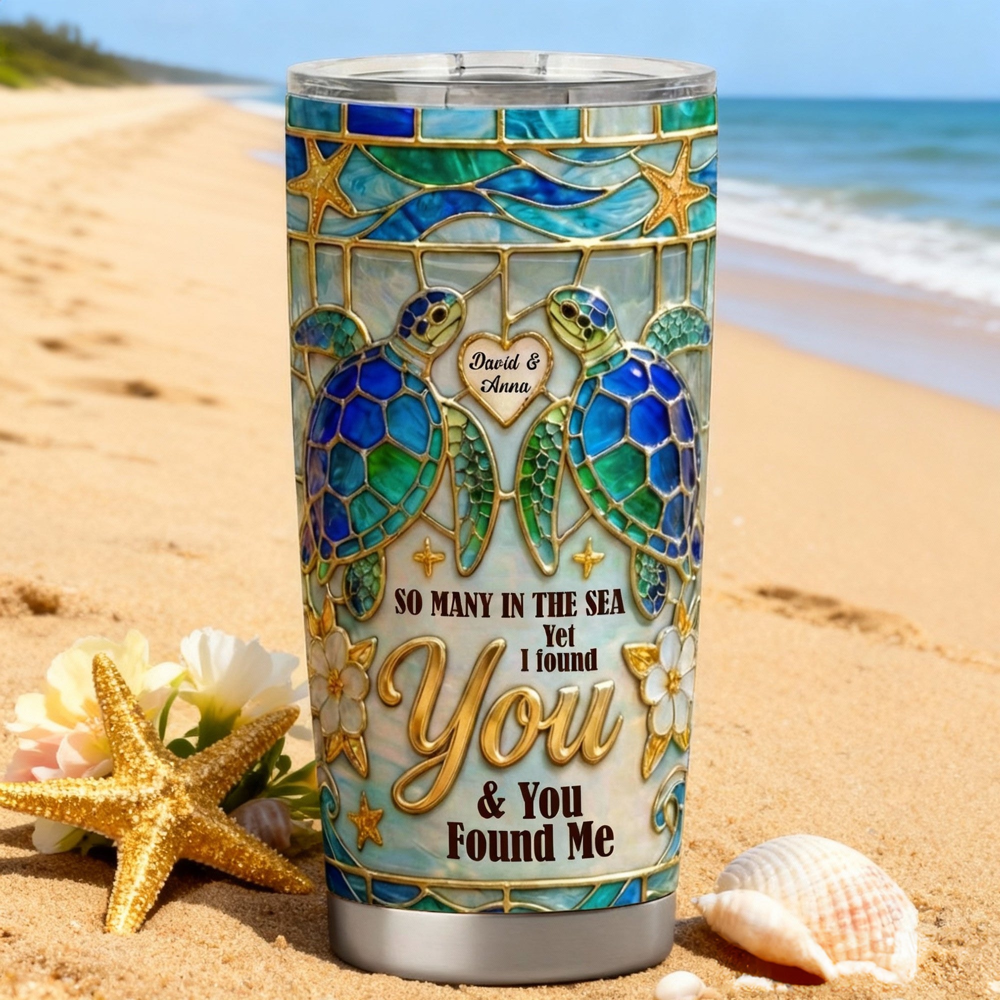 So Many in the Sea Yet I Found You - Personalized Ocean Love Tumbler for Couples