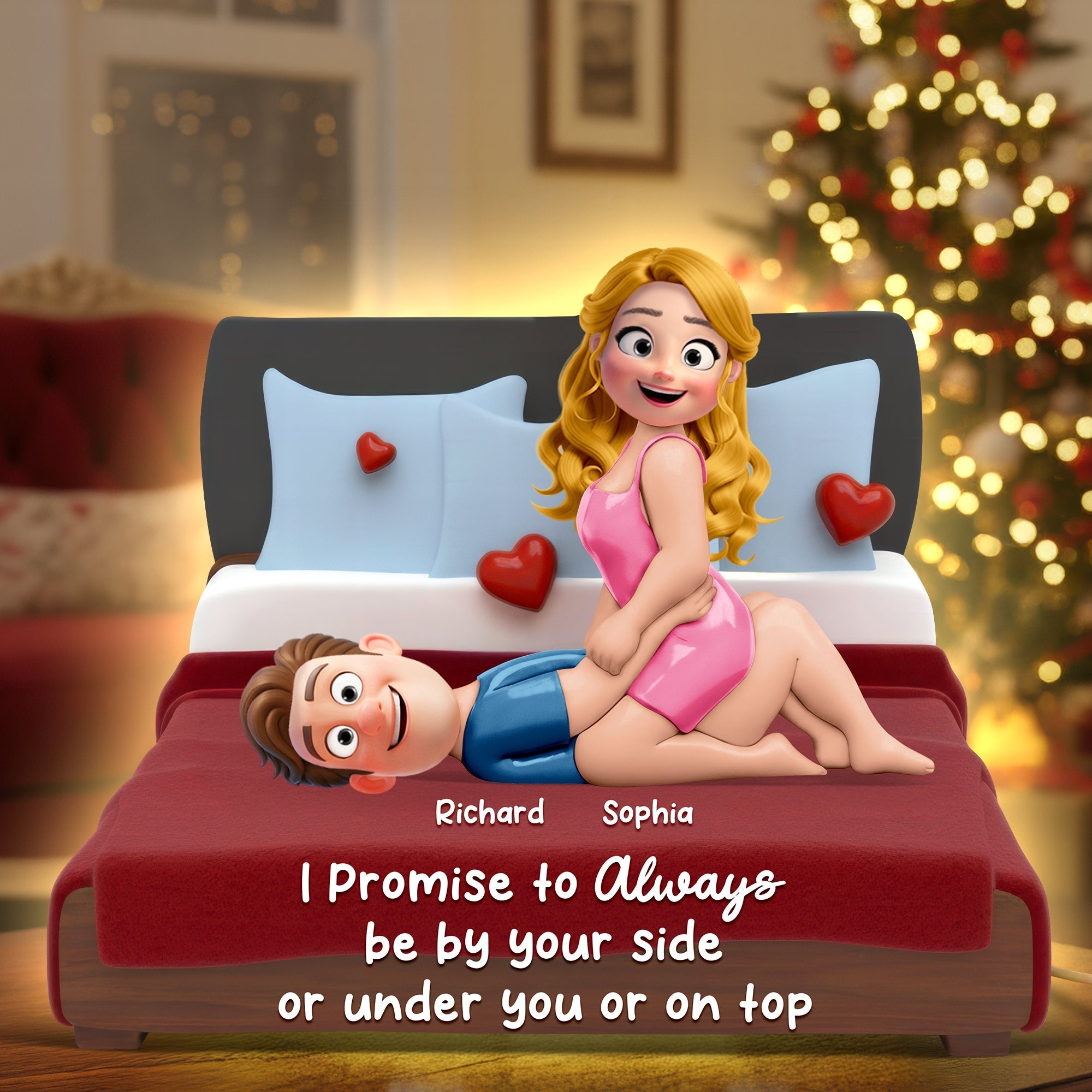 I Promise to Always Be Your Side - Naughty Couple Acrylic Light Box - Personalized Gift for Couples Light Box PopCulturePrints