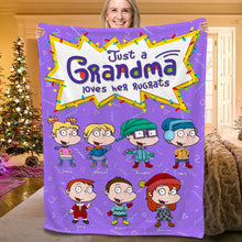 Load image into Gallery viewer, Custom Grandma Blanket - Just a Grandma Loves Her Rugrats Blanket PopCulturePrints
