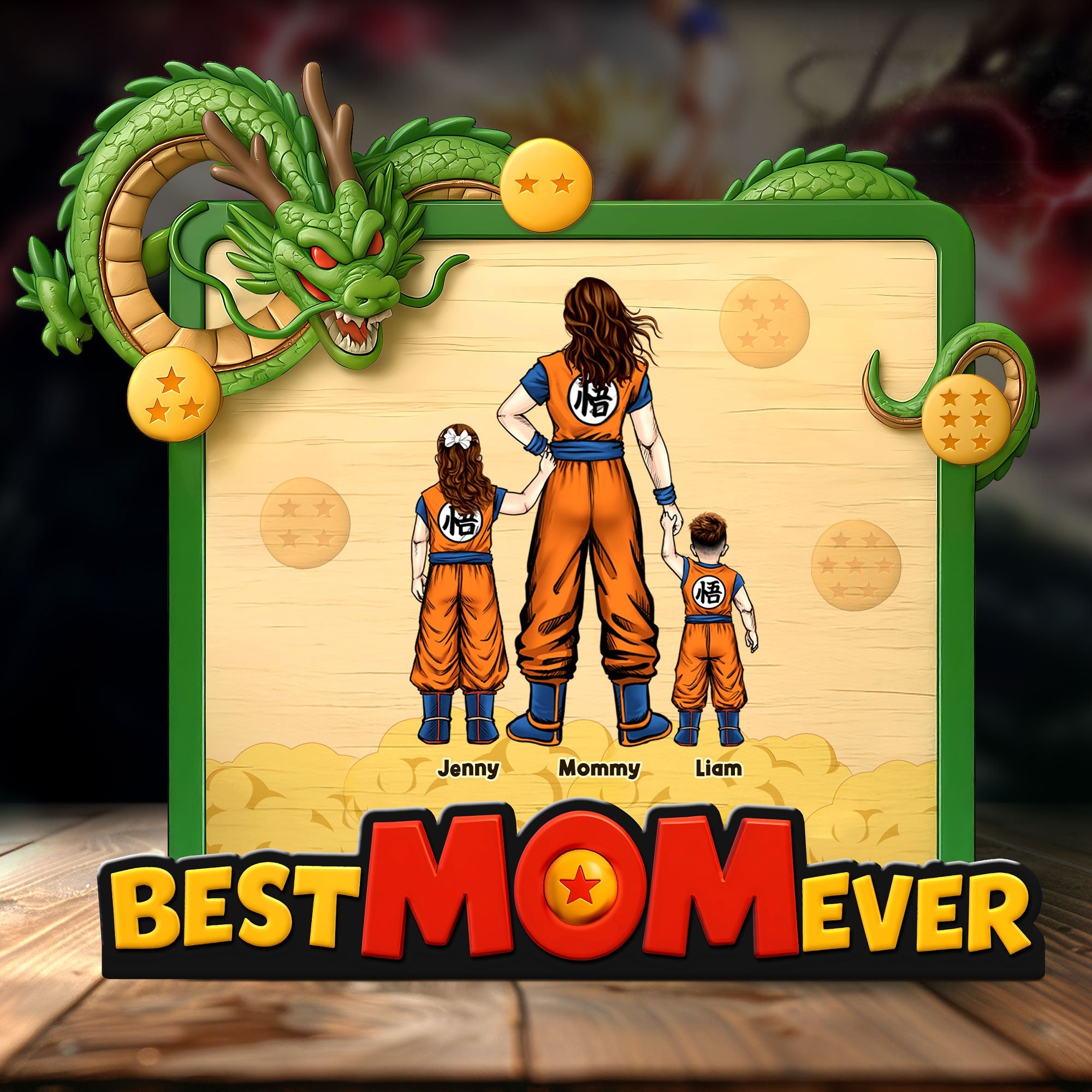 Best Mom Ever with Dragon Theme - Personalized Gift for Mom, Grandma & More Shaped Plaques PopCulturePrints