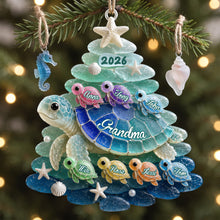 Load image into Gallery viewer, “Turtle Grandma: A Family Keepsake for Every Generation” - Personalized Acrylic Ornament - Gift for Grandma, Mom, or any Special Loved One Ornament PopCulturePrints
