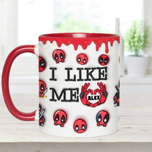 Load image into Gallery viewer, Personalized Deadpool &#39;I Like Me&#39; Accent Mug
