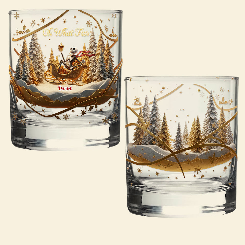 "Oh What Fun" - Personalized Christmas Fun Glass Mug - Unique Gift for Friends, Family, and Loved Ones Glass PopCulturePrints