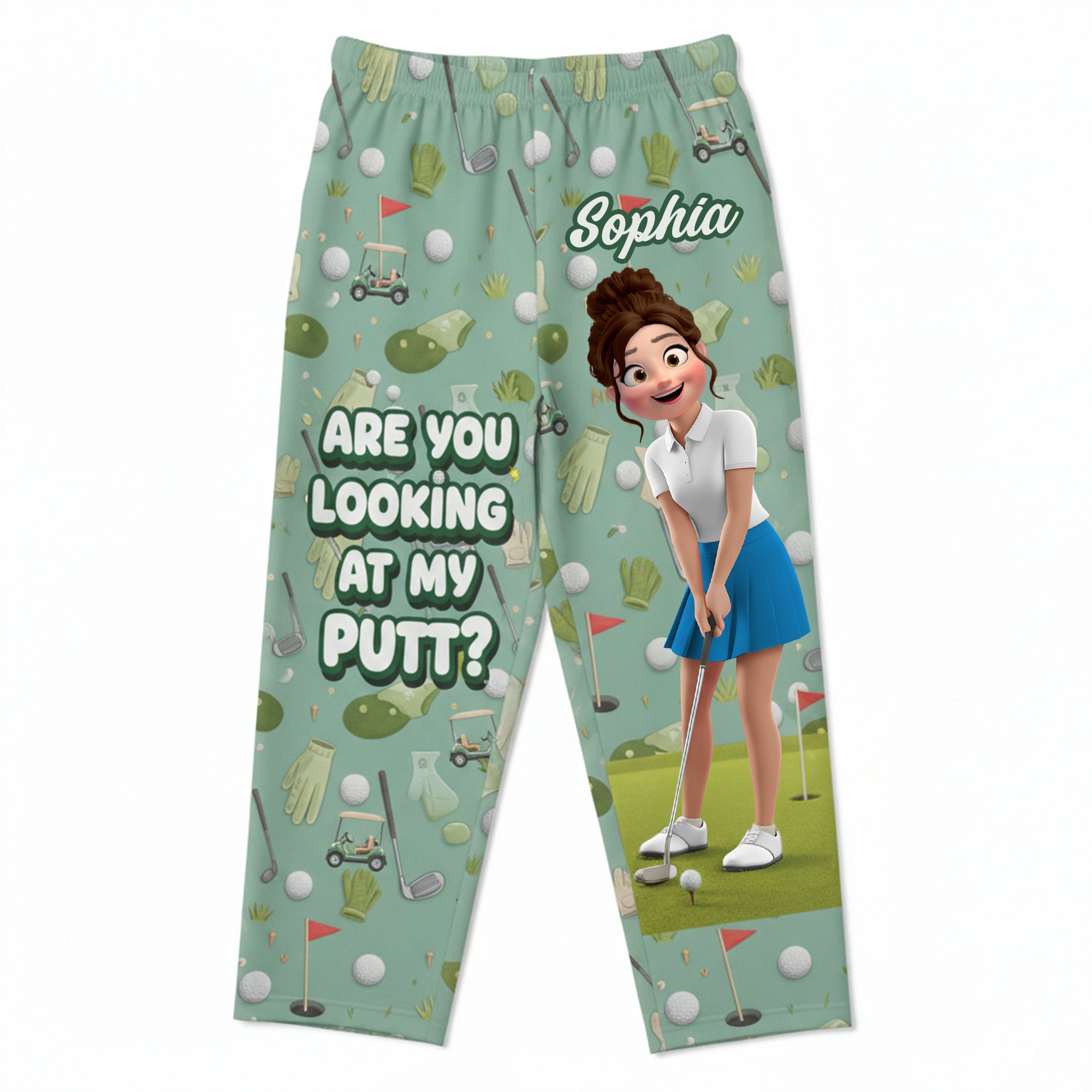 Personalized Funny Pajama Pants for Golf Lovers - Perfect Gift for Friends, Family & Golf Enthusiasts Pajama Pant PopCulturePrints