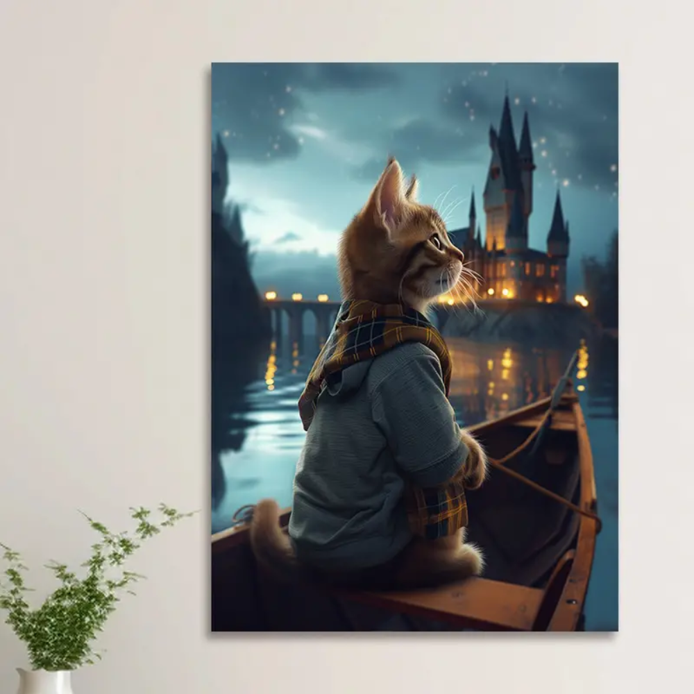 Wizard Cat Enchanted Canvas Poster - Perfect Gift for Cat Lovers