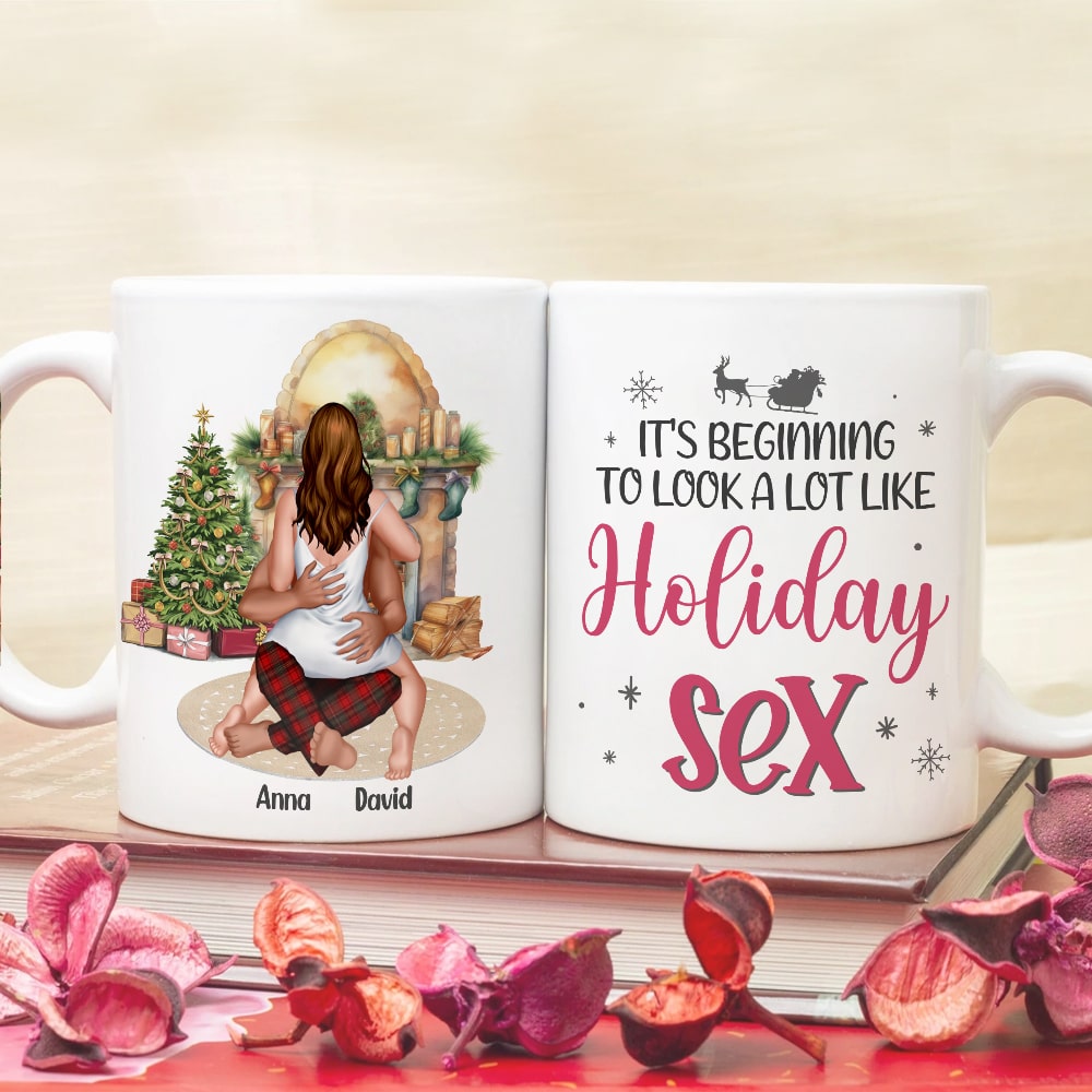 It's Beginning To Look A Lot Like Holiday Romance Personalized Couple Mug