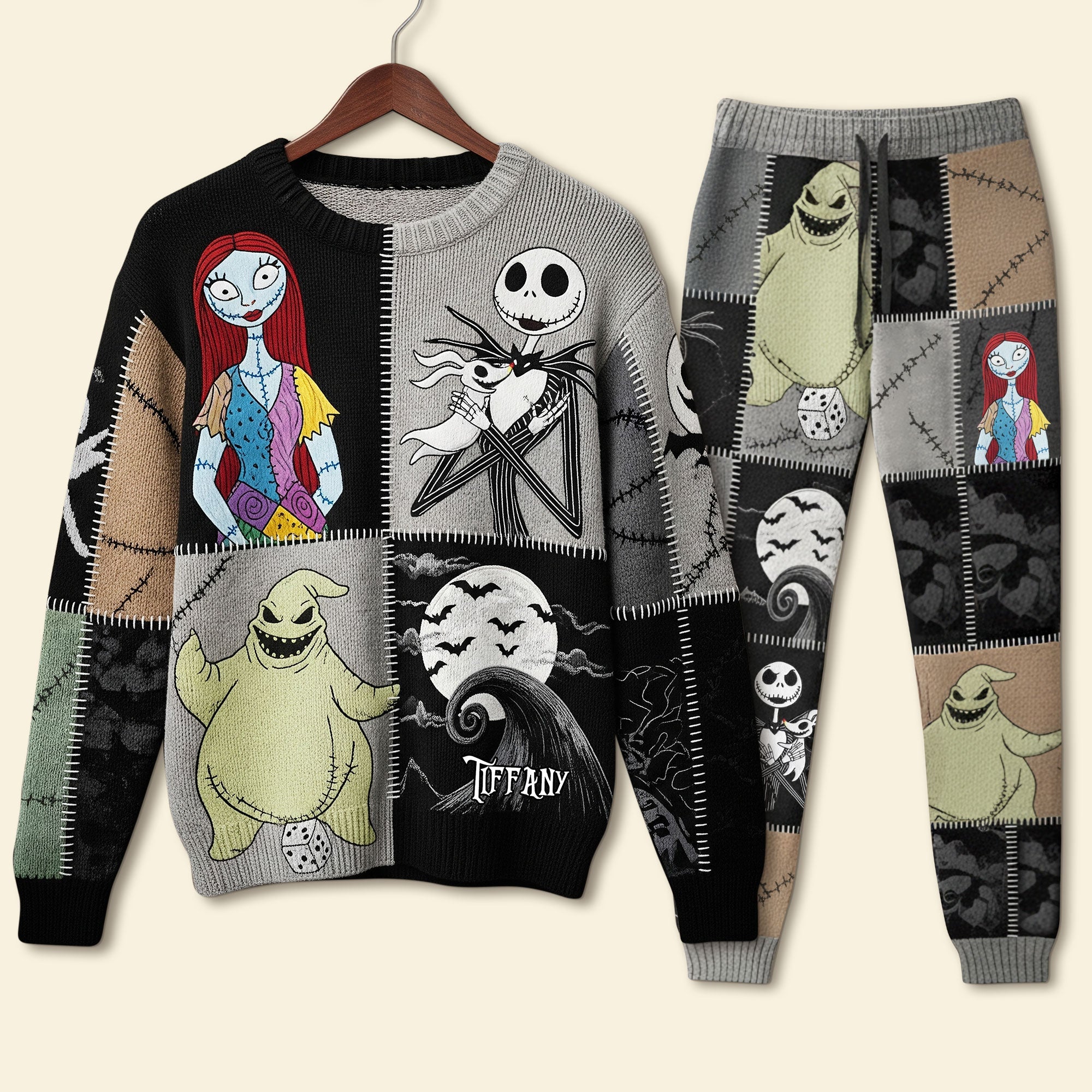 Embrace the Spookiness - Kooky Town Pajama Set, Personalized Gift for Horror Lovers Pajama Set PopCulturePrints