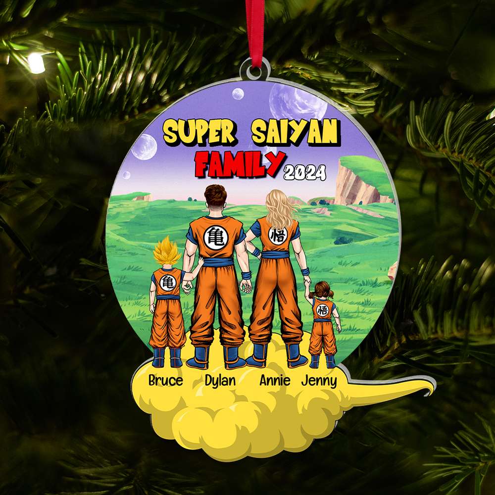 Custom Super Saiyan Family Acrylic Ornament 2024 Ornament PopCulturePrints