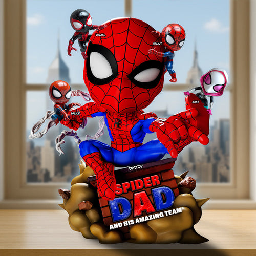 With Great Power Comes Great Responsibility - Spider Dad Acrylic Plaque, Personalized Gift for Dad and Grandpa Shaped Plaques PopCulturePrints