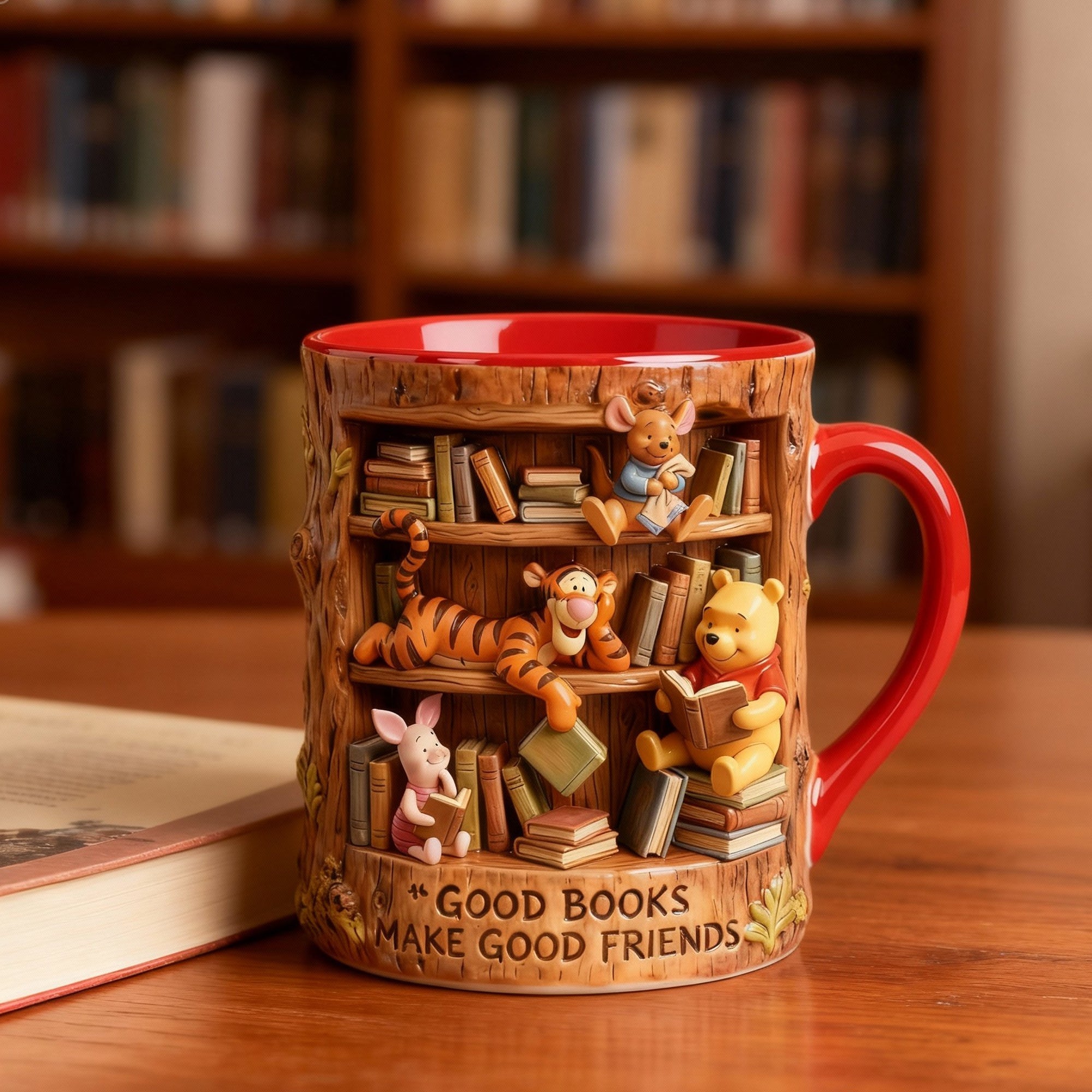 "Good Books Make Good Friends" - Nostalgia Art Coffee Mug, Personalized Gift for Book Lovers Coffee Mug PopCulturePrints