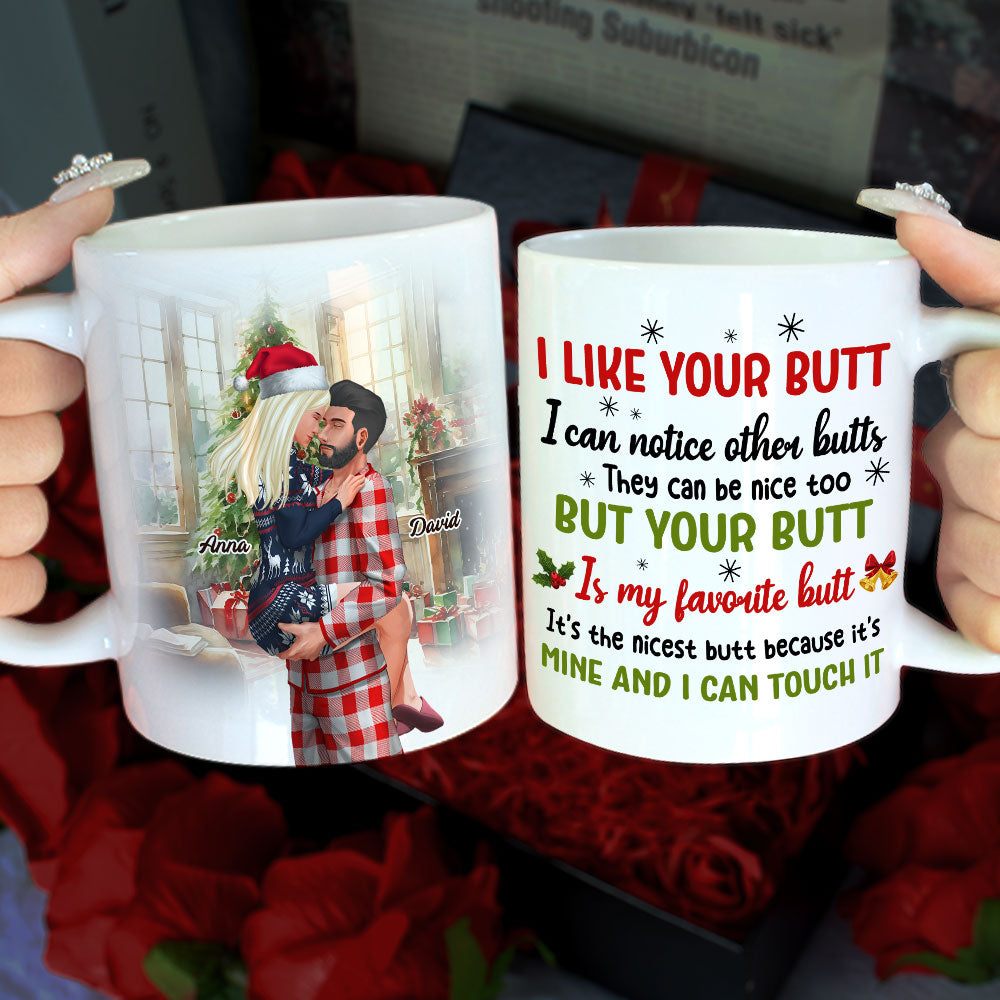 Custom Couple's Mug - Funny Christmas Butt Quote | Personalized Valentine's Day Gifts Coffee Mug PopCulturePrints