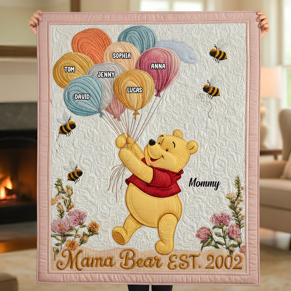 “Mama Bear EST. 2002” - Personalized Blanket - Unique Gift for Mom, Grandma & Loved Ones Blanket PopCulturePrints