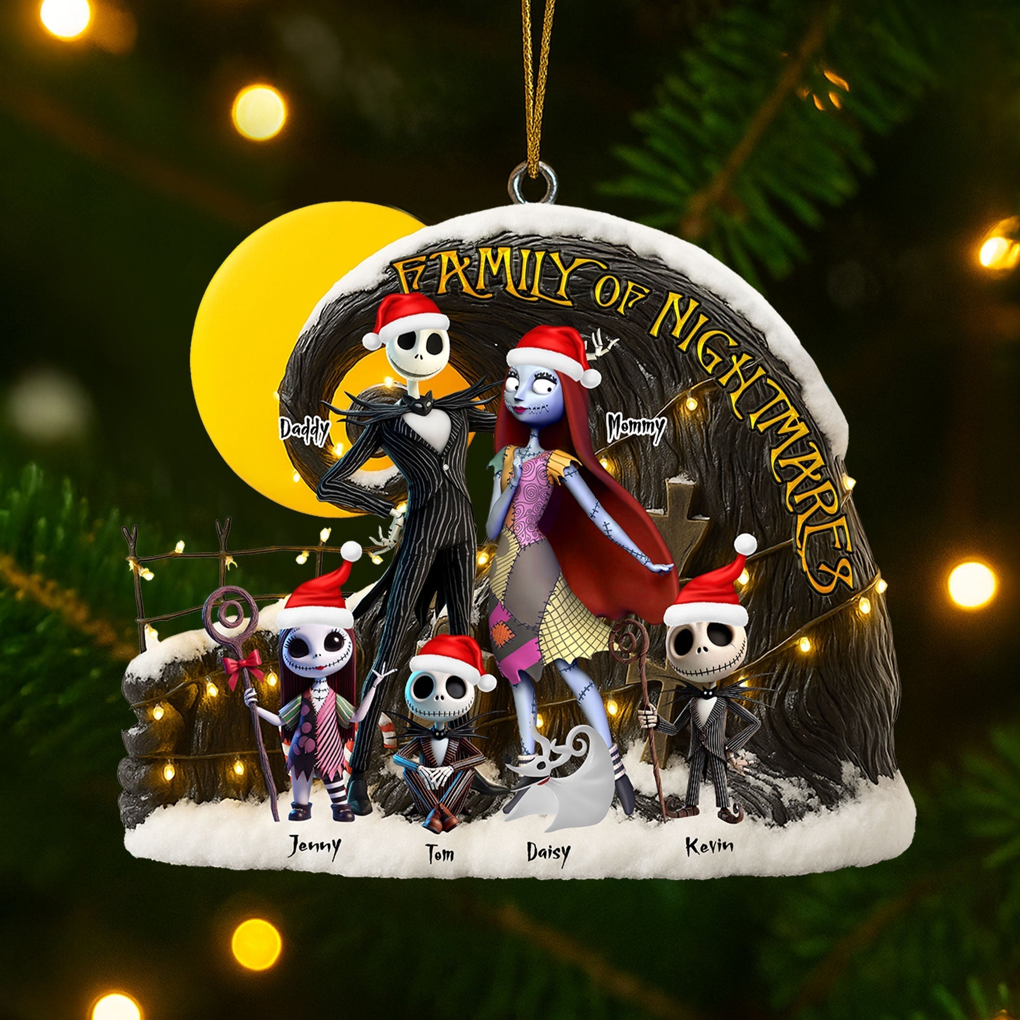 Celebrate Your Spooky Family Spirit - Personalized Spooky Family Ornament Ornament PopCulturePrints