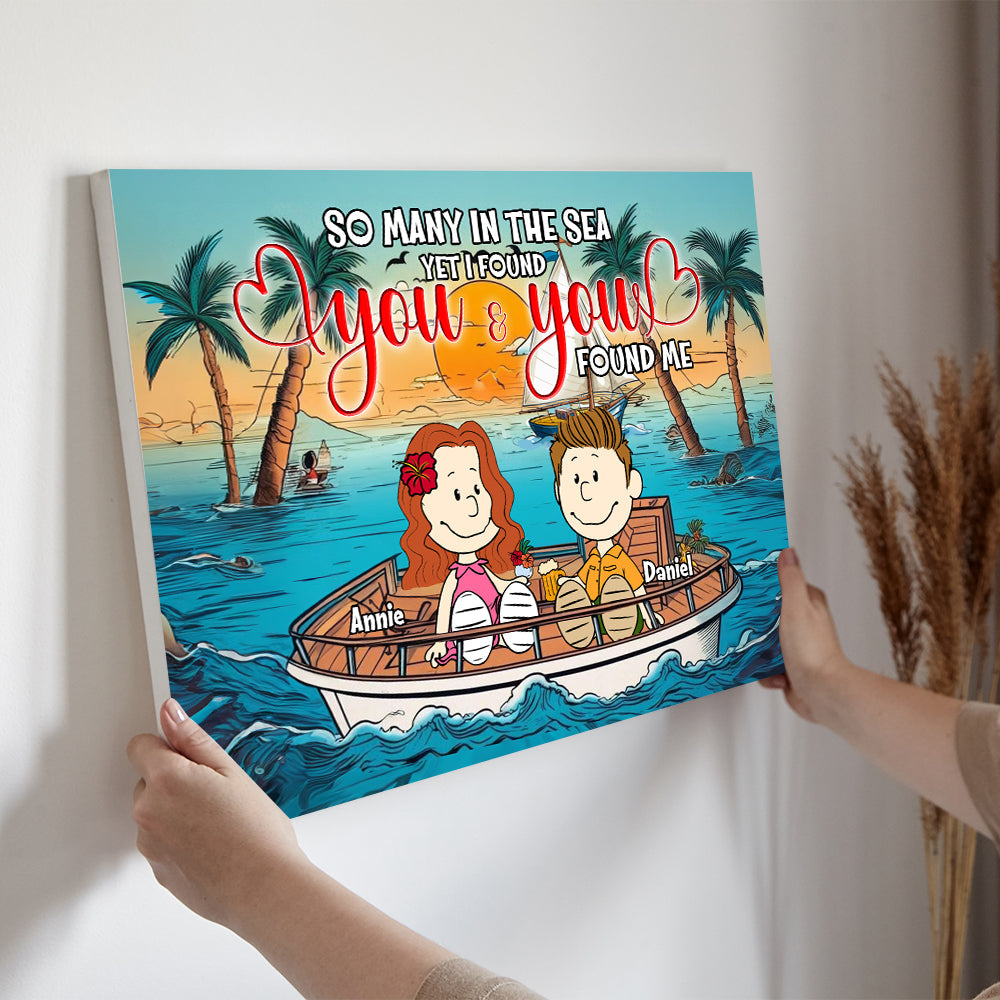 Custom Canvas Print for Couples - Relaxing Together at Sea Poster & Canvas PopCulturePrints