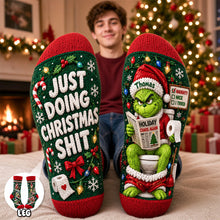 Load image into Gallery viewer, “Just Doing Christmas Sh*t” - Personalized Grinch Socks for the Holidays
