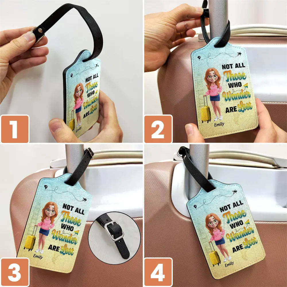 Just A Girl Who Loves Traveling 3D Effect - Personalized Luggage Tag Luggage Tag PopCulturePrints