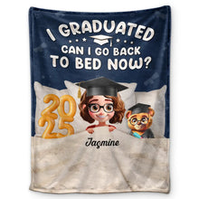Load image into Gallery viewer, I Graduated, Can I Go Back To Bed Now? - Personalized Fleece Blanket - Perfect Gift for Graduates, Moms, and Grandmas Fleece Blanket PopCulturePrints

