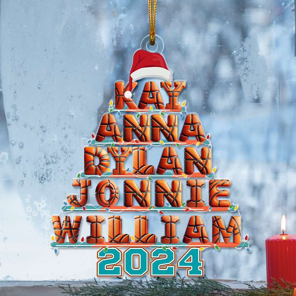 Personalized Family Christmas Basketball Ornament Ornament PopCulturePrints