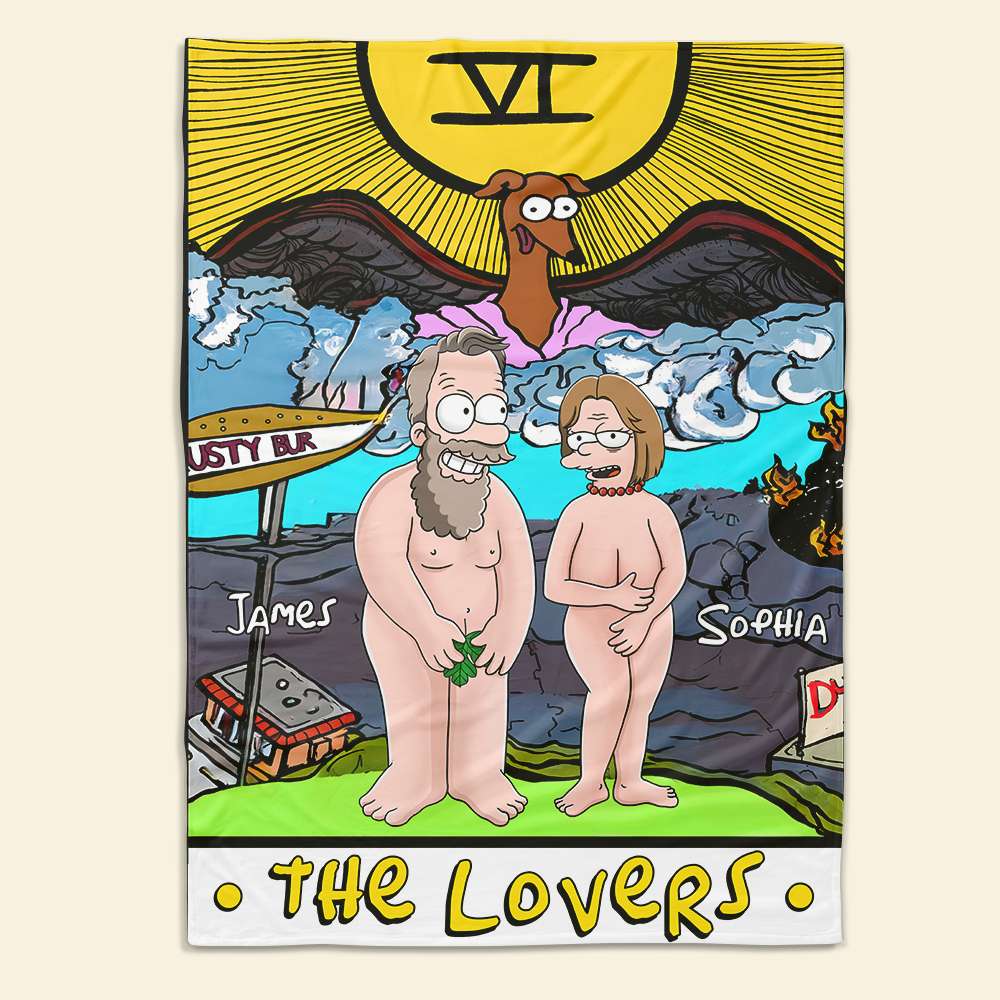 Custom Cartoon Couple Blanket - The Lovers Theme | Personalized Valentine's Day Gifts Blanket PopCulturePrints