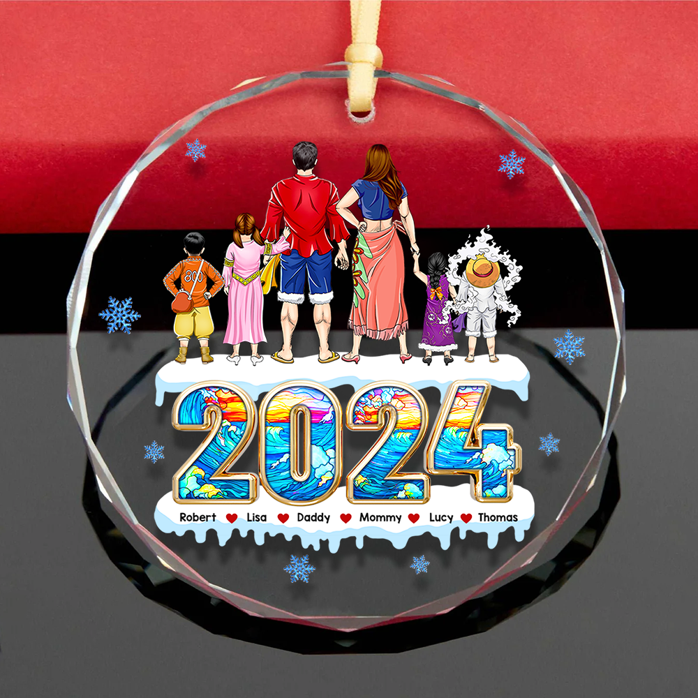Custom Family Christmas Ornament 2024 - Personalized Holiday Keepsake Ornament PopCulturePrints