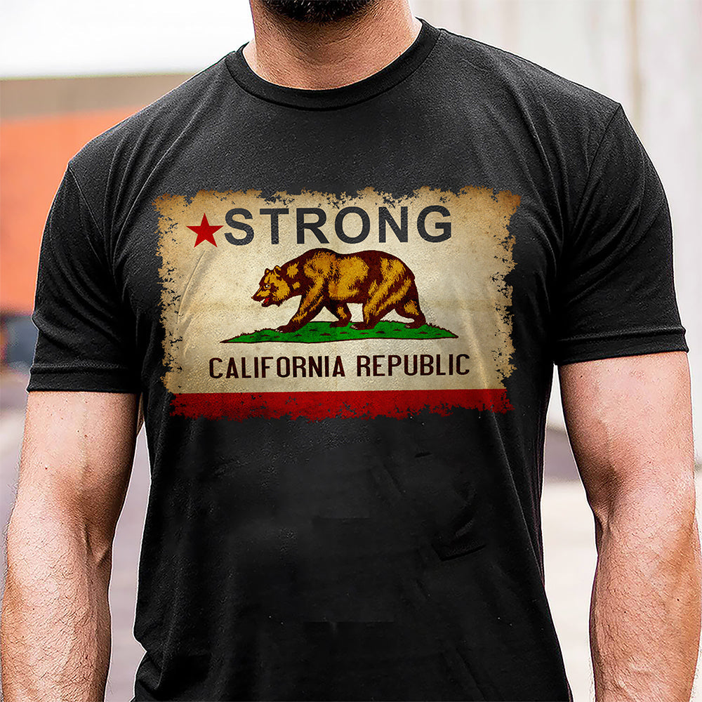 California Strong Bear Flag T-Shirt Shirts PopCulturePrints