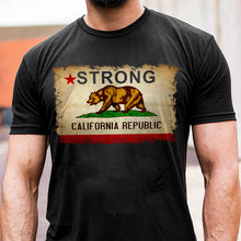 Load image into Gallery viewer, California Strong Bear Flag T-Shirt Shirts PopCulturePrints
