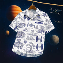 Load image into Gallery viewer, Explore the Galaxy with Your Personalized Touch - Galactic Toile Hawaiian Shirt - Unique Gift for Galaxy Lovers Hawaiian Shirts PopCulturePrints
