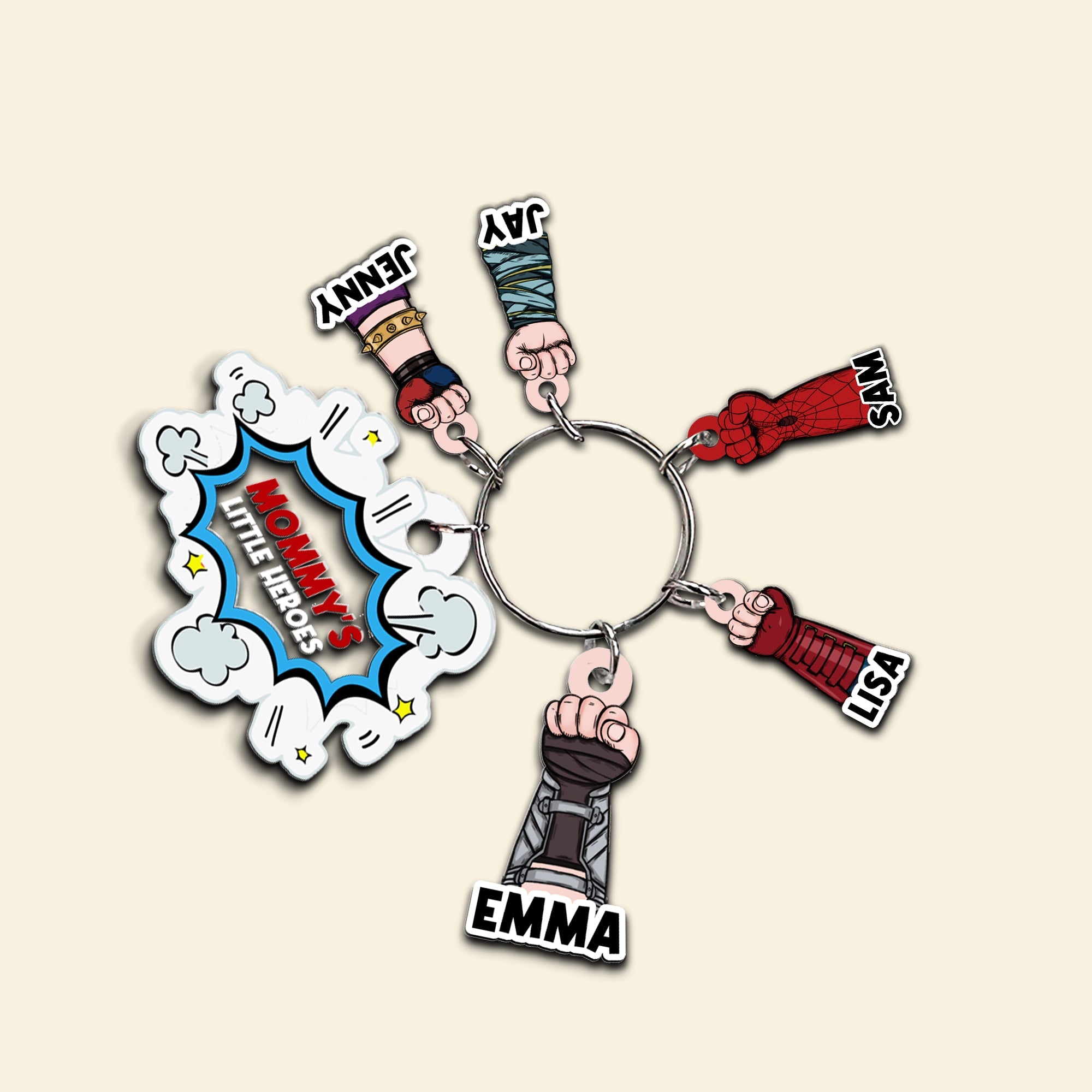 Custom Superhero Keychain for Mom Keychains PopCulturePrints