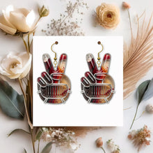 Load image into Gallery viewer, Peace and Adventure: Off-road Hand Sign Earrings - Personalized Gifts for Off-Road Girls Earrings PopCulturePrints

