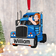 Load image into Gallery viewer, Custom Trucker Christmas Ornament - Personalized Gift Ornament PopCulturePrints
