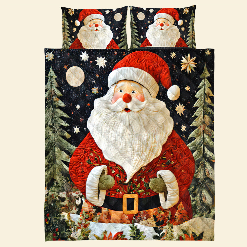 Festive Santa Claus Christmas Quilt Bed Set Blanket PopCulturePrints