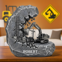 Load image into Gallery viewer, Excavator Operator Acrylic Plaque - Personalized Gifts for Construction Workers Shaped Plaques PopCulturePrints
