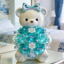 Load image into Gallery viewer, "A Mom's Love is Forever" - Sweet Bear Toile de Jouy Acrylic Plaque - Personalized Gifts for Mom, Grandma, and Loved Ones Shaped Plaques PopCulturePrints

