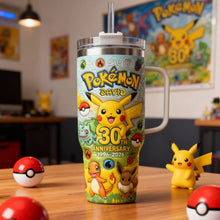 Load image into Gallery viewer, Celebrate Your 30th with a Spark! - Personalized Pokémon Tumbler for David Tumbler Cup PopCulturePrints
