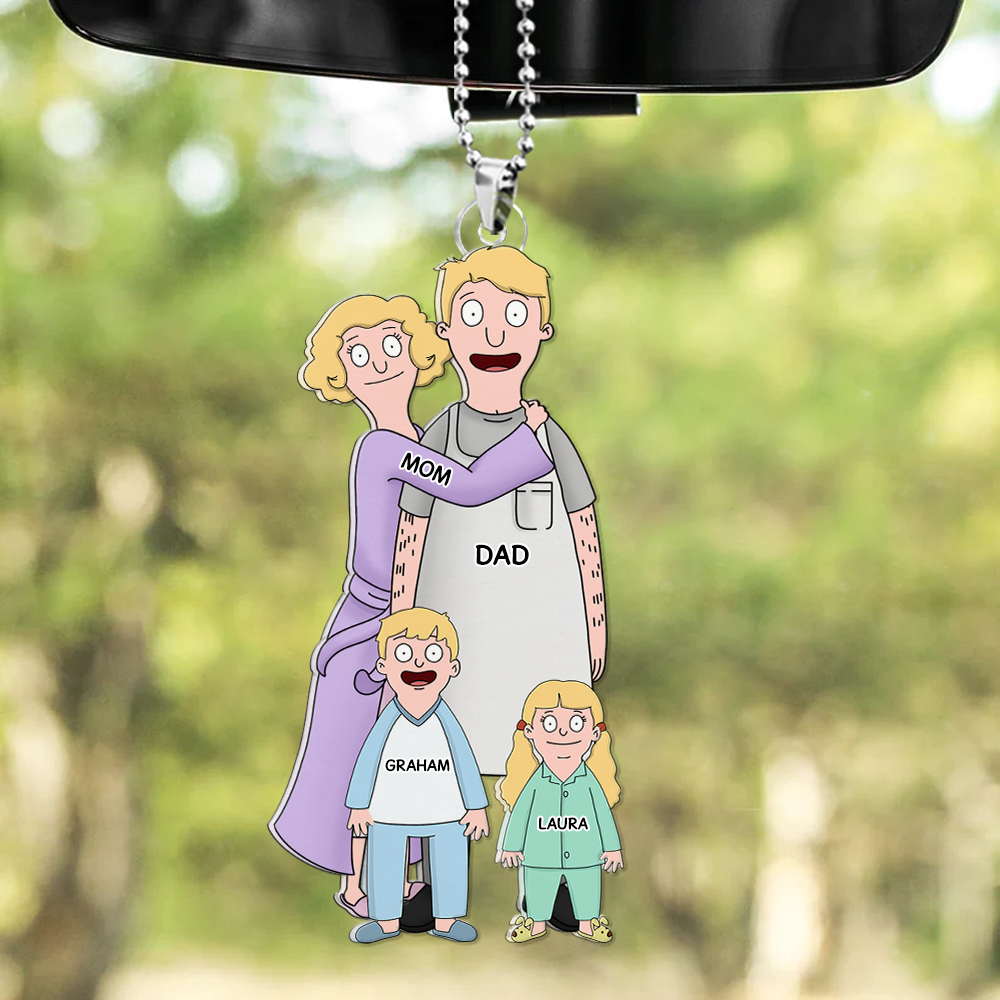 Personalized Family Car Ornament – Customizable Gift for Loved Ones Ornament PopCulturePrints