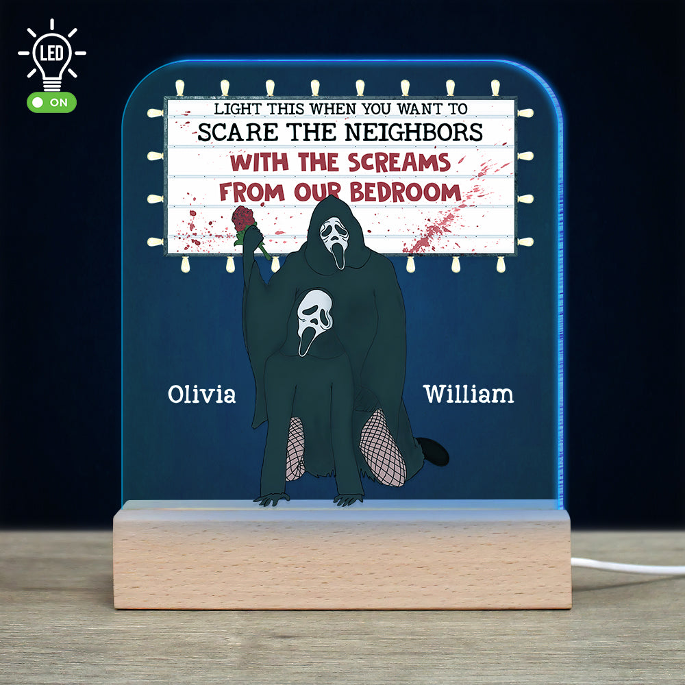 Personalized Horror Romance LED Light - Movie Fan Gift for Valentine's Day Gifts Led Night Light PopCulturePrints
