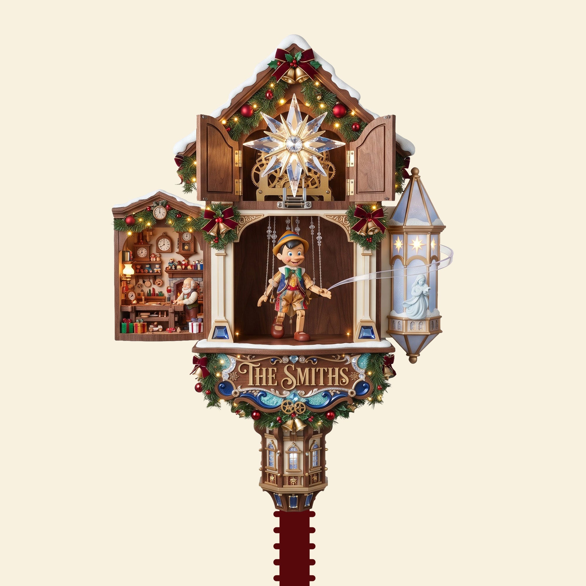 "A Touch of Magic for Your Tree!" - Personalized Little Wooden Boy Acrylic Christmas Tree Topper - Unique Gift for Family & Friends