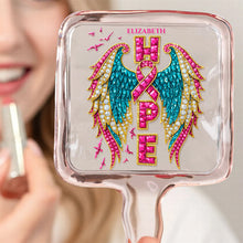 Load image into Gallery viewer, "Embrace Hope with Every Reflection" - Personalized Ribbon Awareness Handheld Mirror - Unique Gift for Loved Ones Mirror PopCulturePrints
