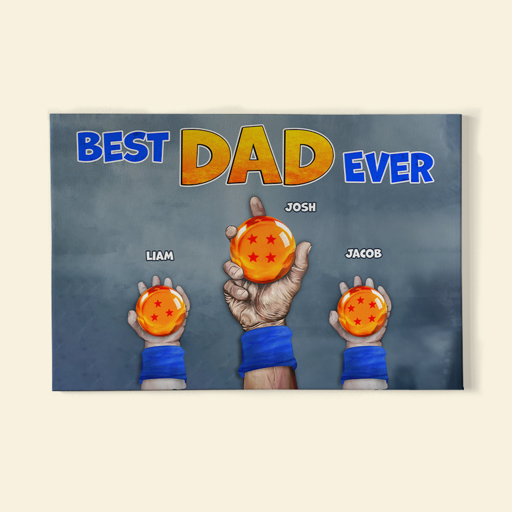 Personalized Best Dad Ever Dragon Ball Canvas Print Poster & Canvas PopCulturePrints