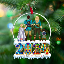 Load image into Gallery viewer, 2024 Personalized Family Adventure Acrylic Ornament Ornament PopCulturePrints
