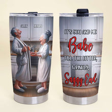 Load image into Gallery viewer, Customizable Tumbler for Couples - &#39;Babe Till the Bitter End&#39; Tumbler Cup PopCulturePrints
