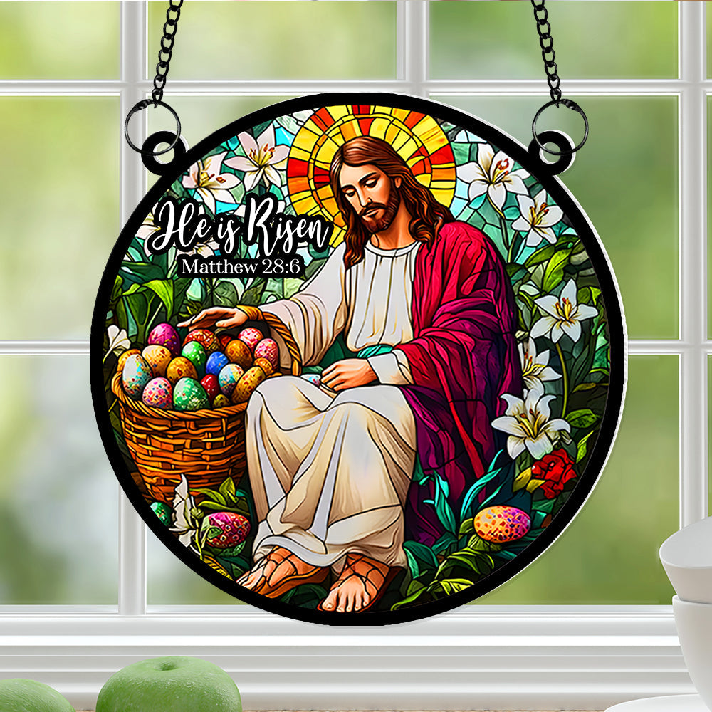 He is Risen Easter Suncatcher Ornament - Meaningful Gift Suncatcher PopCulturePrints