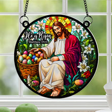Load image into Gallery viewer, He is Risen Easter Suncatcher Ornament - Meaningful Gift Suncatcher PopCulturePrints
