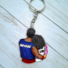 Load image into Gallery viewer, Personalized Couple Keychain - Custom Design for James &amp; Lily Keychains PopCulturePrints
