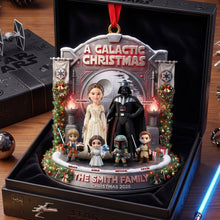 Load image into Gallery viewer, A Galactic Christmas Adventure - Personalized Acrylic Ornament for Family
