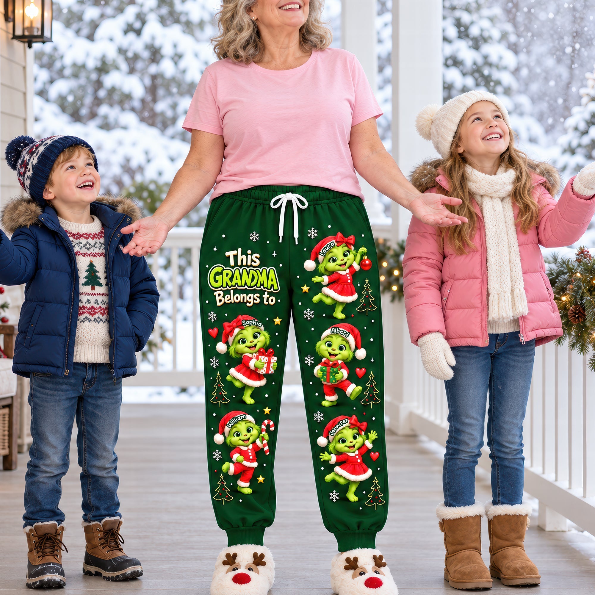 Cozy Christmas Sweatpants - Personalized Gift for Grandma