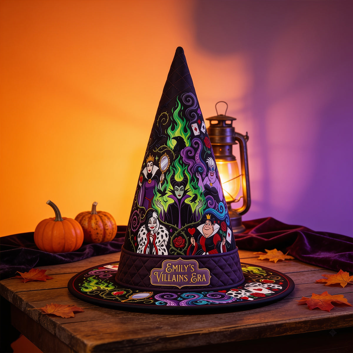 "Unleash Your Inner Sorceress with Our Dark Enchantress Quilted Witch Hat" - Personalized Halloween Gift for Everyone