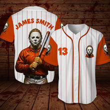 Load image into Gallery viewer, “Unleash Your Inner Horror!” - Horror Slashers Baseball Jersey Shirt - Personalized Gifts for Horror Lovers AOP Products PopCulturePrints
