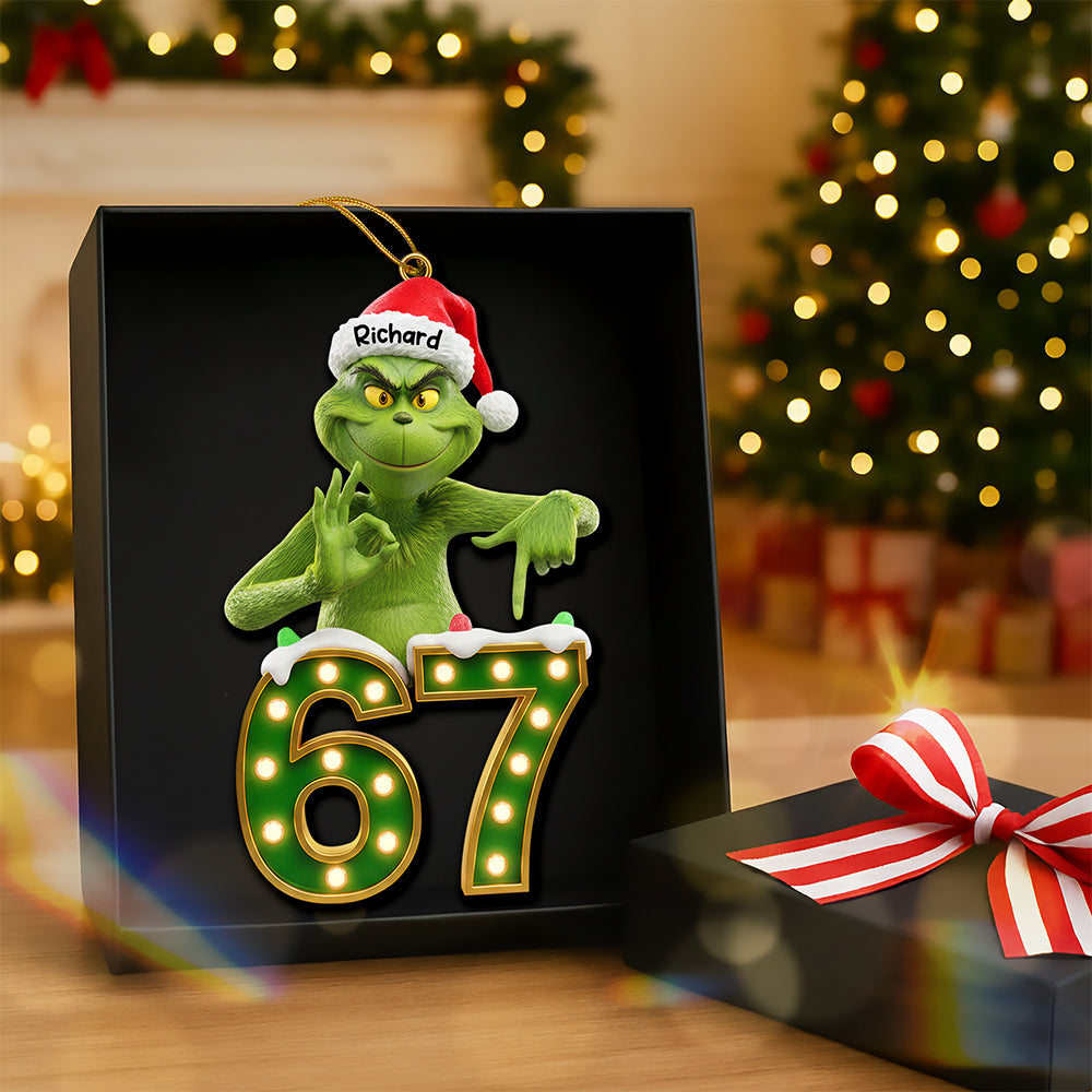 Green Monster Grins: Personalized Acrylic Ornament - A Unique Christmas Gift for Everyone Ornament PopCulturePrints