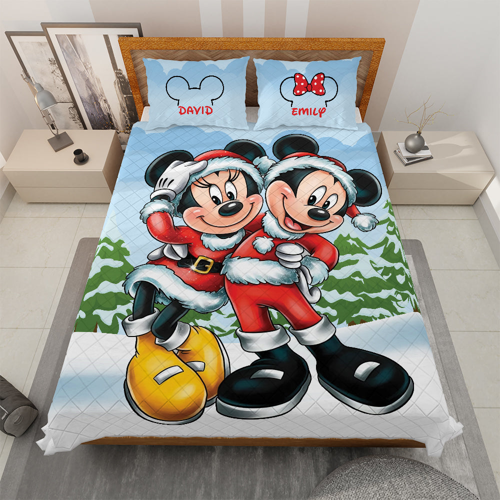 Personalized Christmas Quilt Set for Couples | Valentine's Day Gifts | Festive Gifts Blanket PopCulturePrints